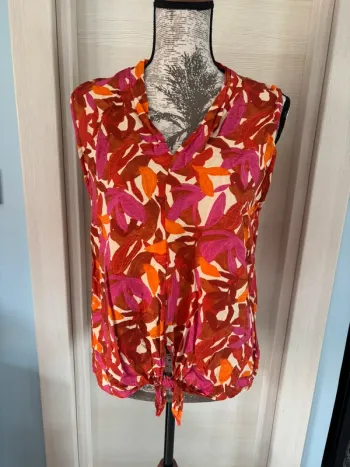 Joli débardeur blouse  noué Plus taille 44