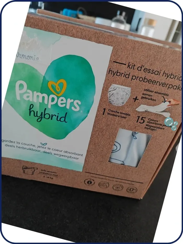 Pampers hybrid/ couche lavable+ 15 changes.