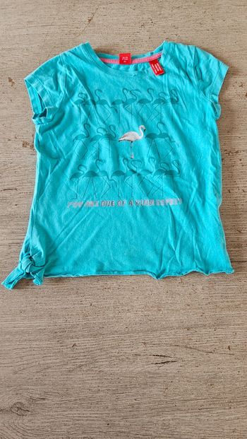 T shirt turquoise à manches courtes, flamand rose, Esprit, 4/5 ans