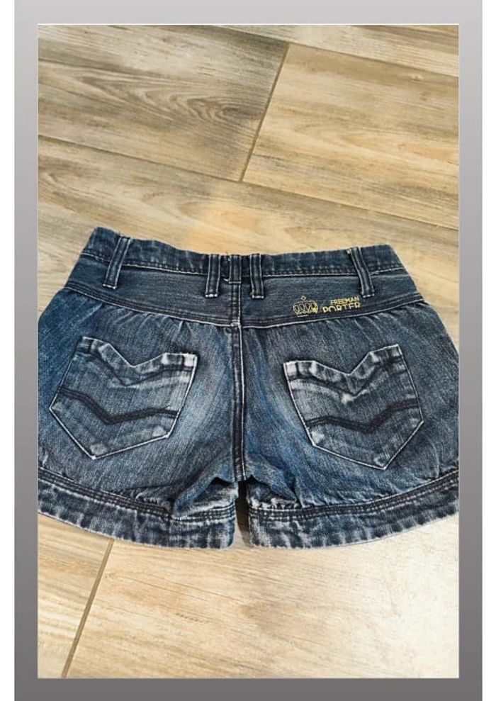Short en jeans bleu marine pailleté doré Taille 25 Freeman Porter - photo numéro 2
