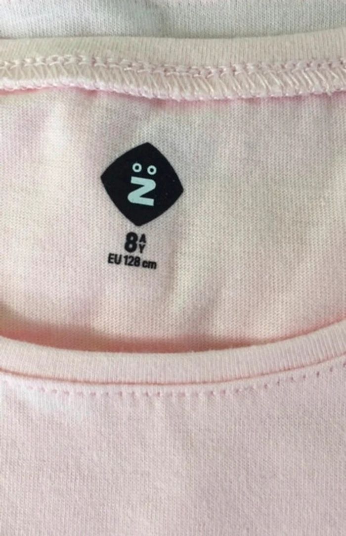 Tee-shirt à manches longues fille rose coeur 8 ans - photo numéro 3