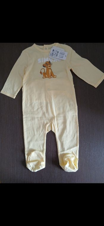 Pyjamas garçon en coton le roi lion disney 74 cm 12 mois