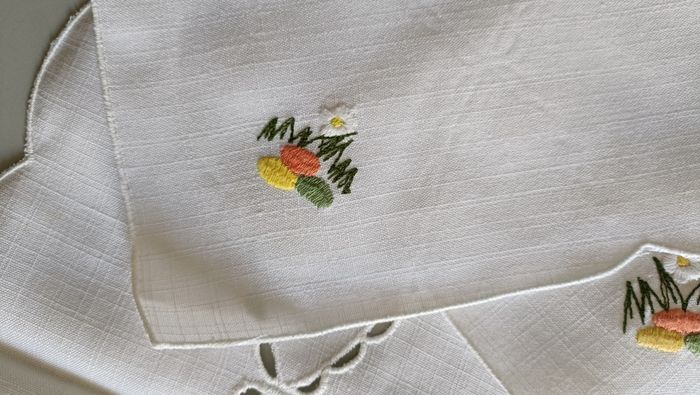 Nappe carrée poussin/Pâques + 4 serviettes - photo numéro 5
