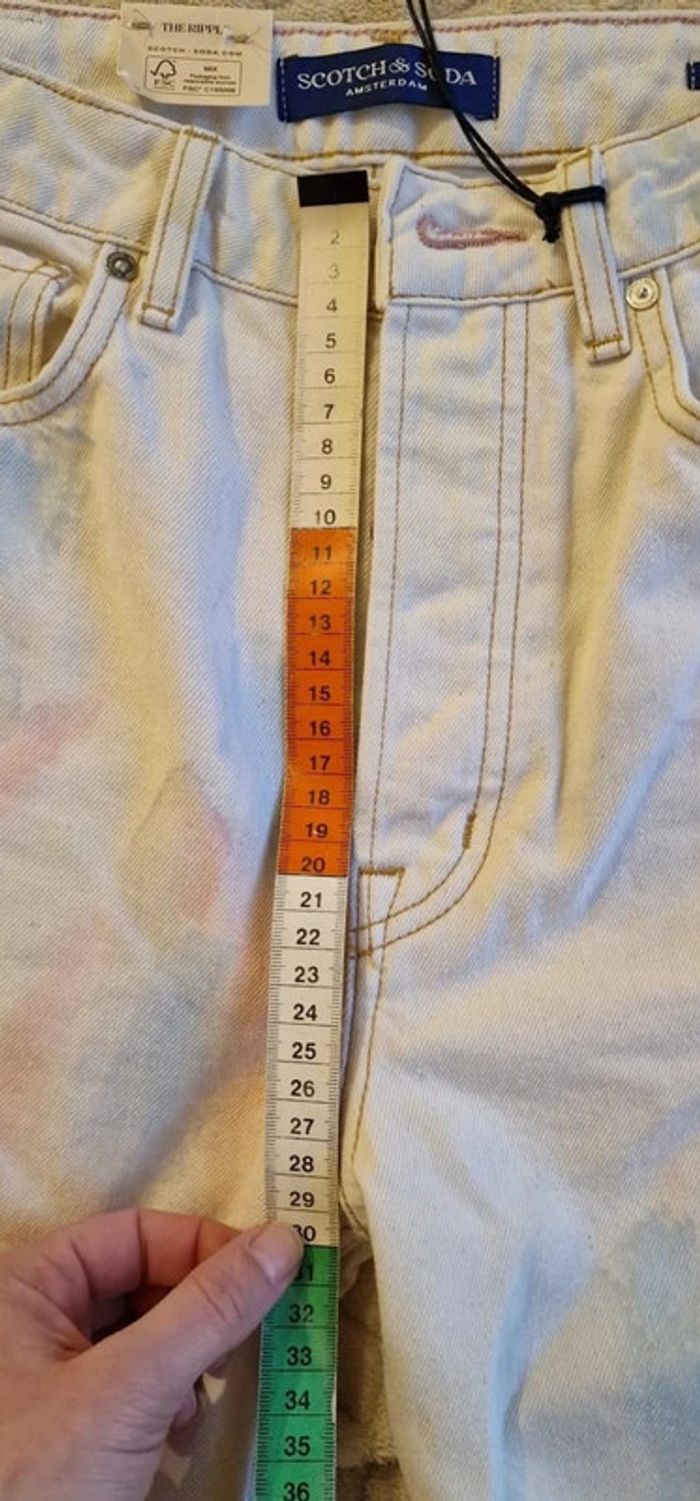 Jean Scotch & Soda droit taille haute blanc "the ripple" taille 26/32 - photo numéro 13