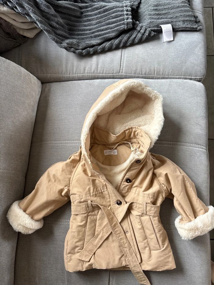 Veste chaude fille mango 9/12 mois neuve