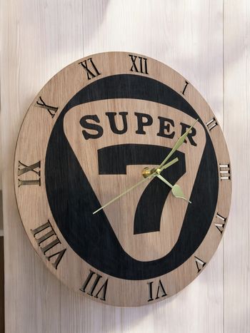 Horloge en bois Super 7 neuve avec mécanisme