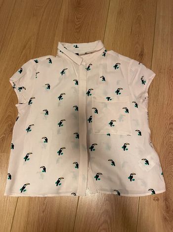 Chemise courte manche rose pâle xxs