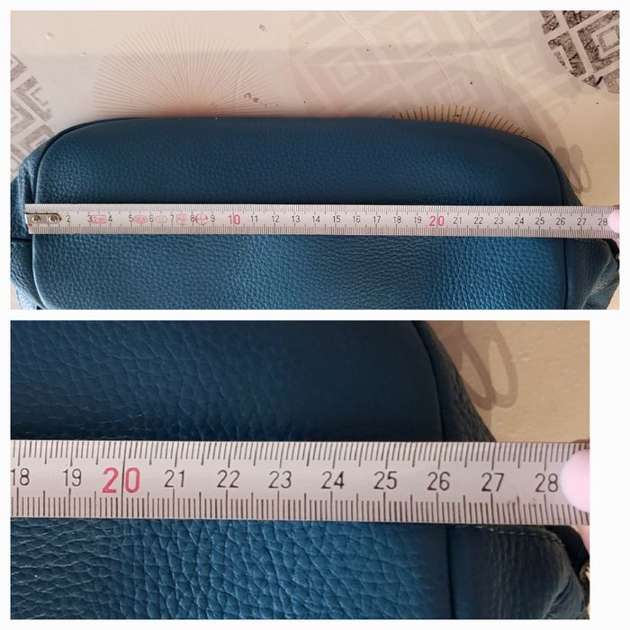 Le Tanneur Sac Seau-Gamme Insolente en Bleu Canard -Cuir&Velours vachette-Porté Epaule ou Main en BE - photo numéro 6