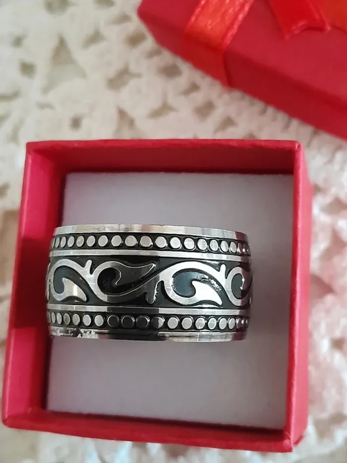 Large Bague, Anneau pour homme Style Vicking, taille 64 - photo numéro 3