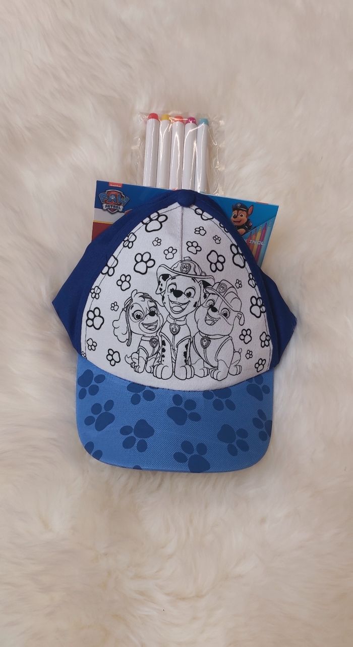 Casquette Enfant Pat'Patrouille - Réglable Par Scratch - Taille 53 Cm - Rouge Et Bleu - Conçu En Espagne - Pour 2 à 8 Ans