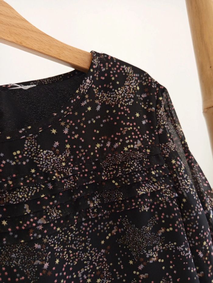 Blouse doublée noire à motifs 8 ans - photo numéro 2