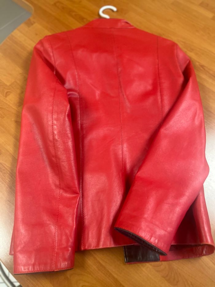 Veste cuir femme rouge - photo numéro 2