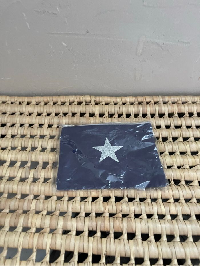 Petite pochette / trousse bleue marine et argenté