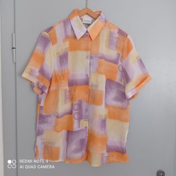 Chemise à motifs orange et mauves t44/46