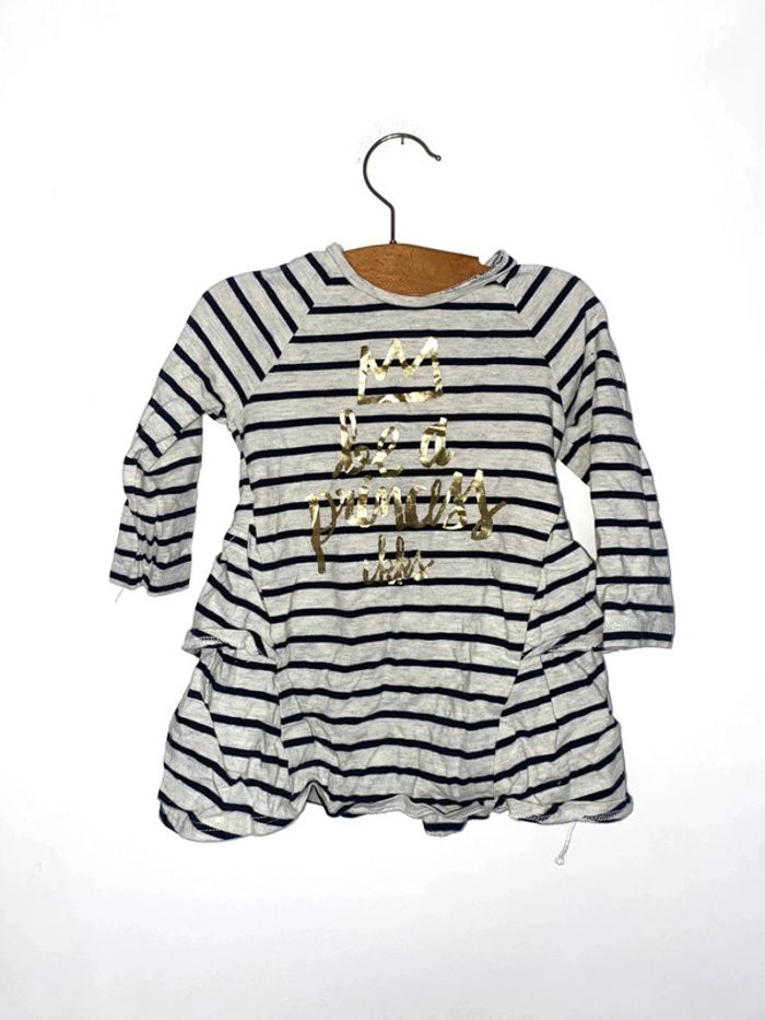 Robe rayée crème noir