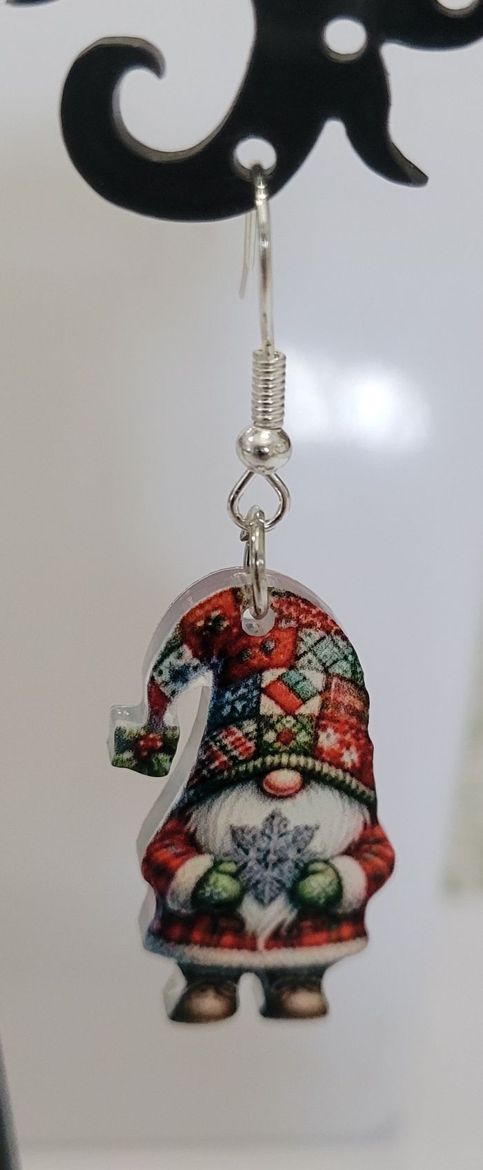BOUCLES D'OREILLES GNOME NOEL ! NEUVE ! MODELE 4 - photo numéro 2