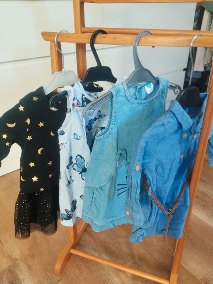 Lot de 4 robes bébé fille taille 6 mois 68cm