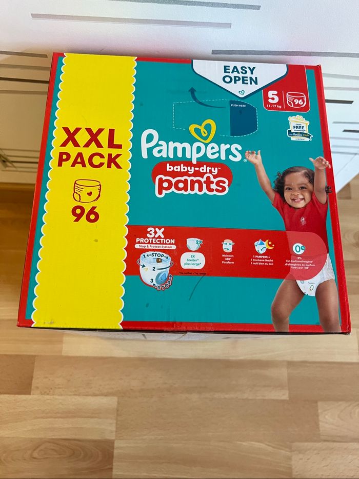 Couches Pants Pampers baby-dry taille 5 11-17kg 96 couches culottes - photo numéro 6
