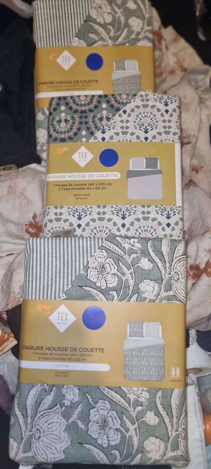 3 lits de parures deux places