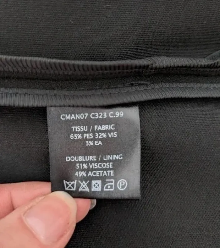 Veste noire mi-longue - Zapa - taille 38 - photo numéro 7