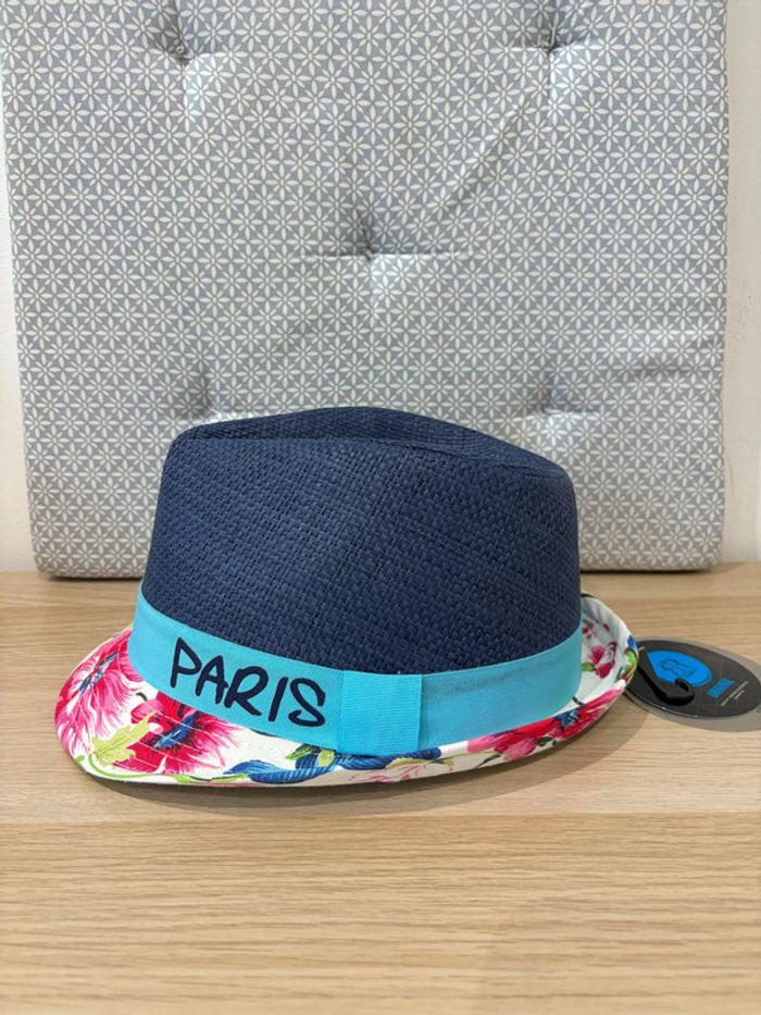 Chapeau Type Panama / Borsalino Bleu "Paris" - photo numéro 2