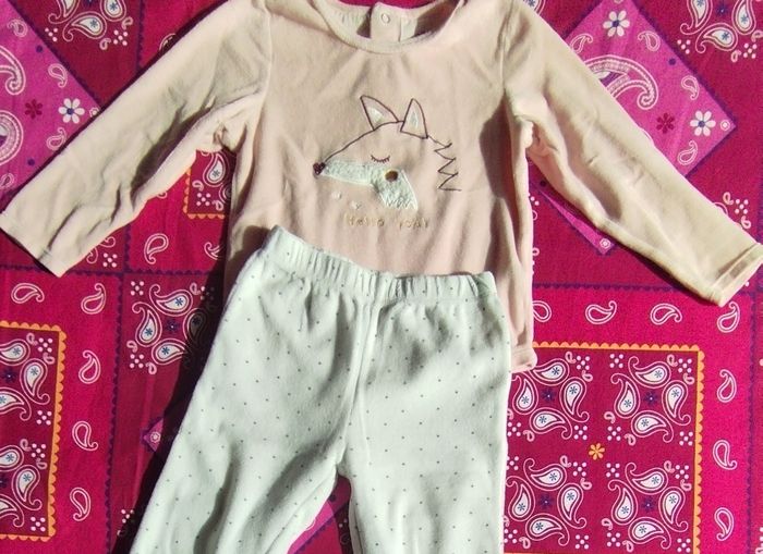 Pyjama velours fille 36 mois