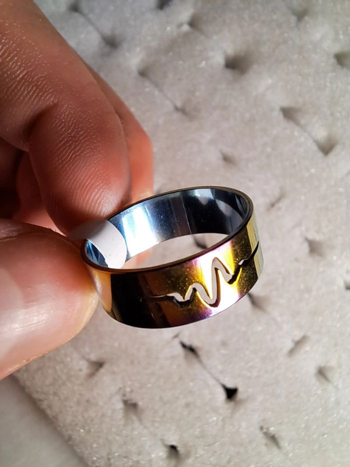 Bague acier inoxydable silhouette