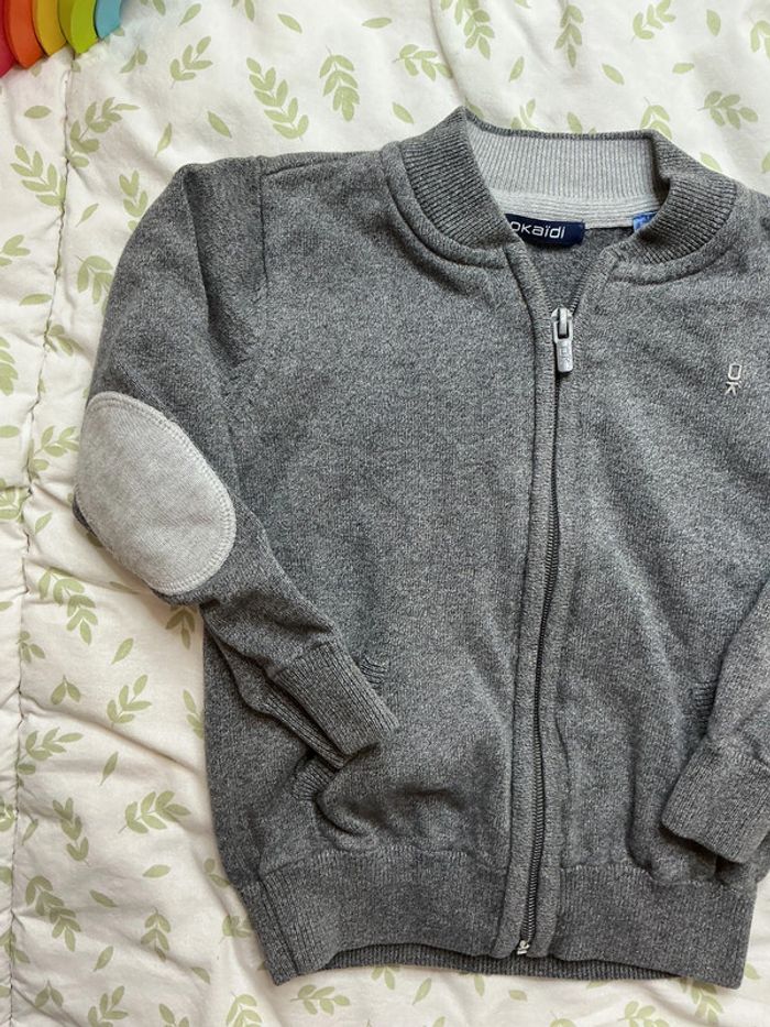 gilet zippé gris okaidi 3 ans - photo numéro 5