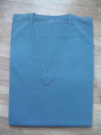 Pull col V bleu indigo 96/100
