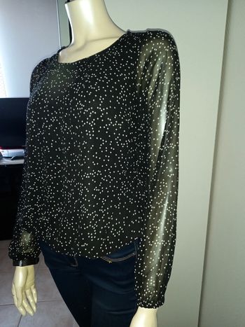 Blouse manches longues star print Black & white neuve taille 36