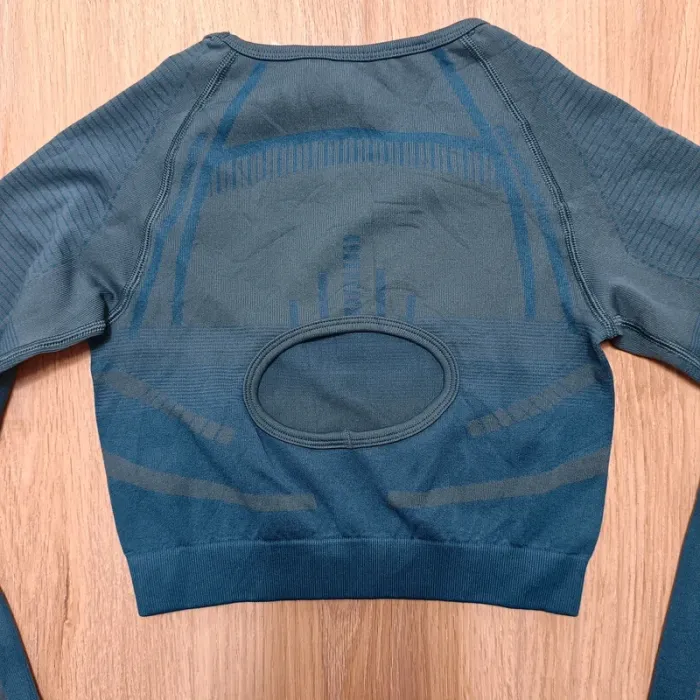 Hauts gymshark femme bleu xs teeshirt manches longues - photo numéro 5
