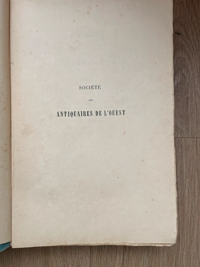 La société tome sixième Antiquaires de l’ouest 1912 - photo numéro 2