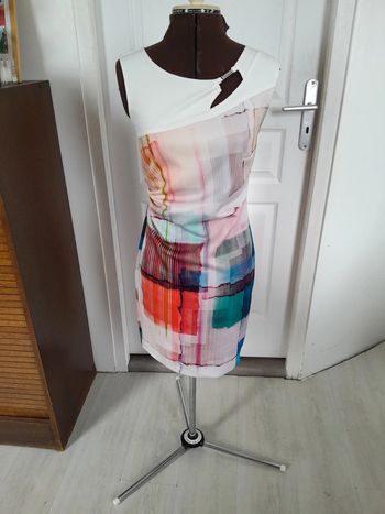 Magnifique robe courte été ceremonie imprimée Alba Moda 34/36