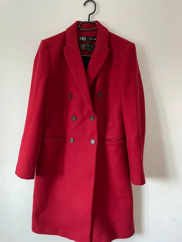 Manteau en laine Zara collection manteco à boutonnage croisé taille M - photo numéro 5