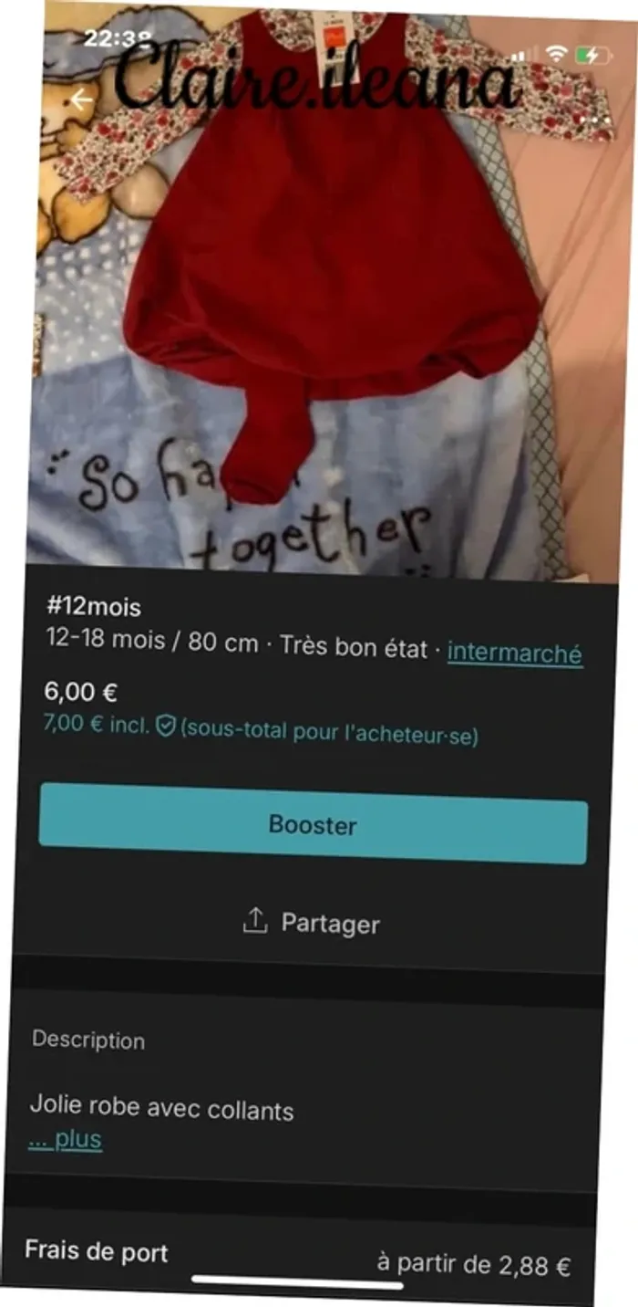 🛑robe rouge 12 mois  🛑 - photo numéro 2