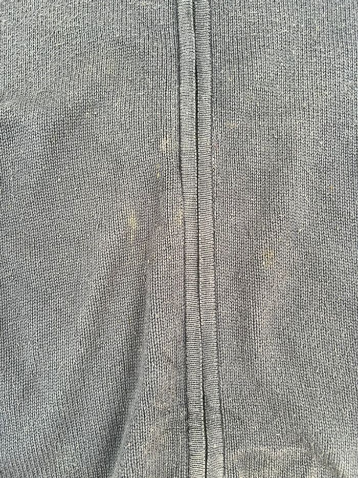 Pull zip full zip Lacoste bleu marine en coton en maille taille XXL style old money - photo numéro 8