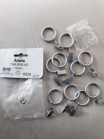 Anneaux à pinces et crochets neufs rideaux voilages 