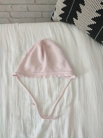 bonnet Beguin bébé Ikks 49cm rose