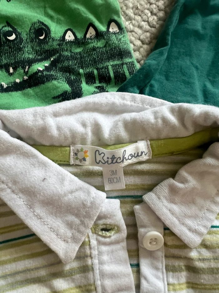 Lot tee shirt vert 3 mois - photo numéro 3