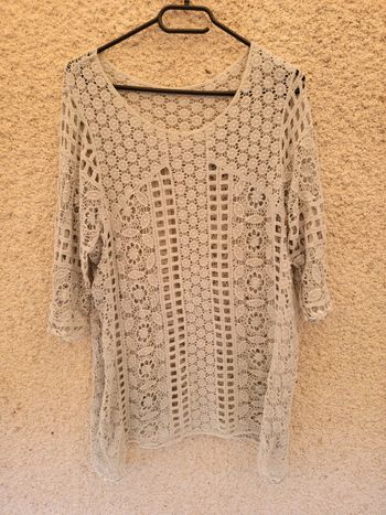 Tunique ethnique vintage mosaïque dentelle old money chic grunge