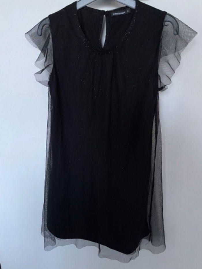 Belle robe T 10 ans In Extenso noire avec paillettes argentées