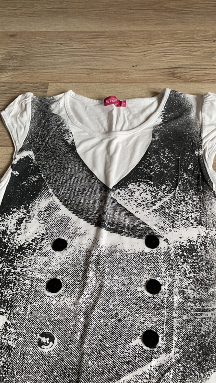 Tee-shirt blanc Sismix 12 ans - photo numéro 2