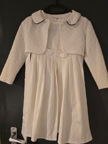 Robe gilet longue manche  cérémonie baptême,  communion,  mariage