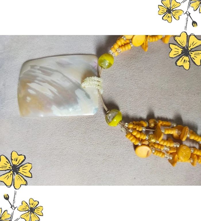 Collier pendentif nacre & perles bois – Style ethnique artisanal - photo numéro 7