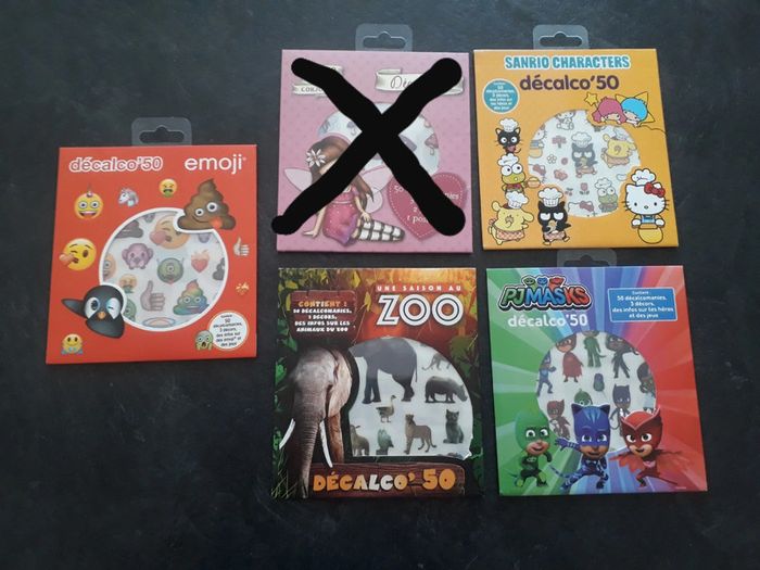 Lot de 4 pochettes avec décalcomanies