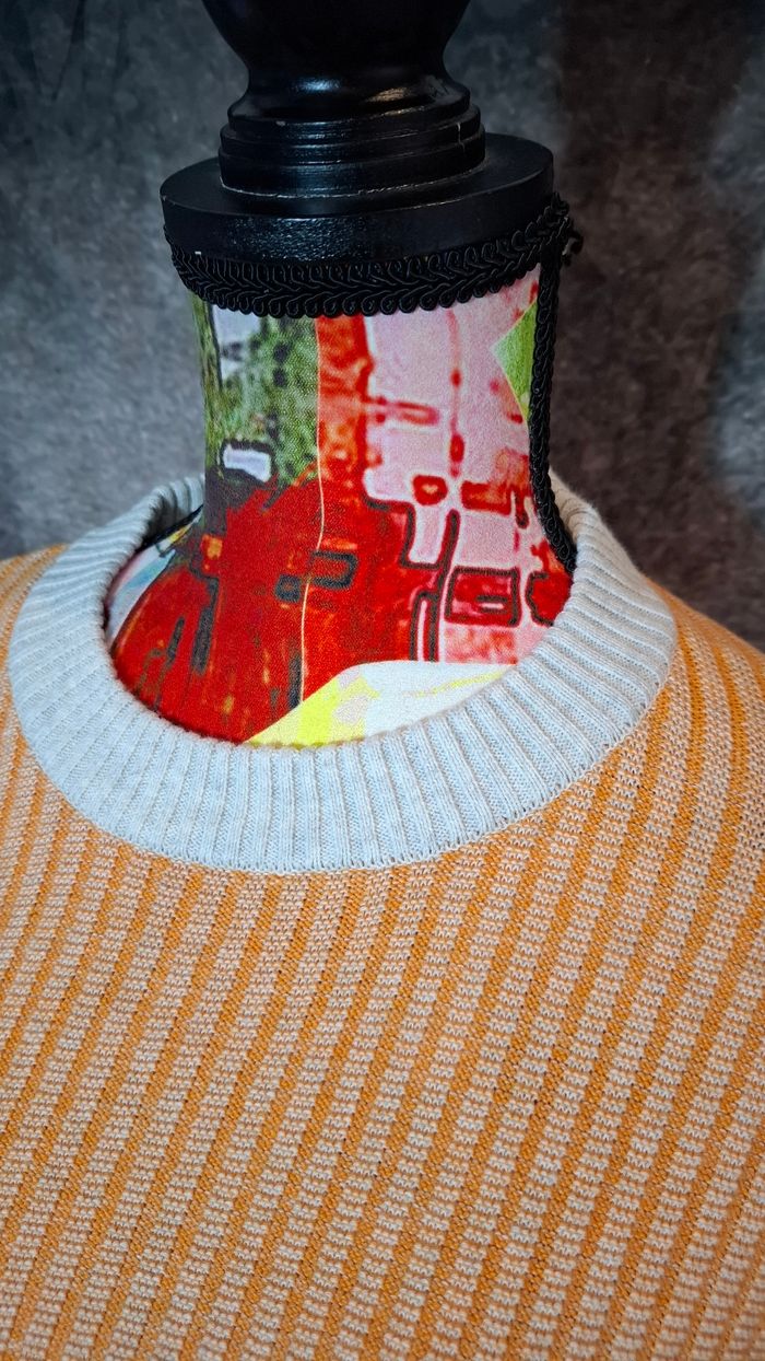 Pull maille côtelée orange gris Esprit - photo numéro 2