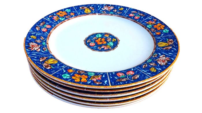 6 assiettes plates Porcelaine Modèle Samarcande