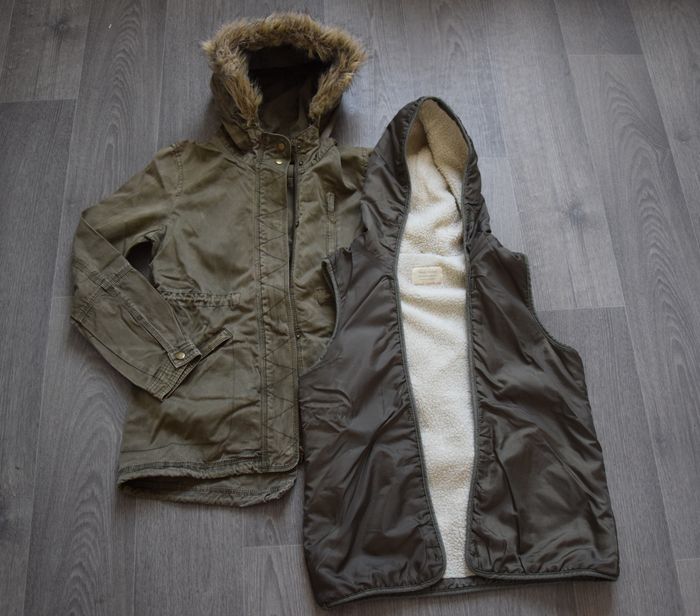 Blouson/Parka/Doudoune «2 en 1» kaki – 11/12 ans – Zara Girls
