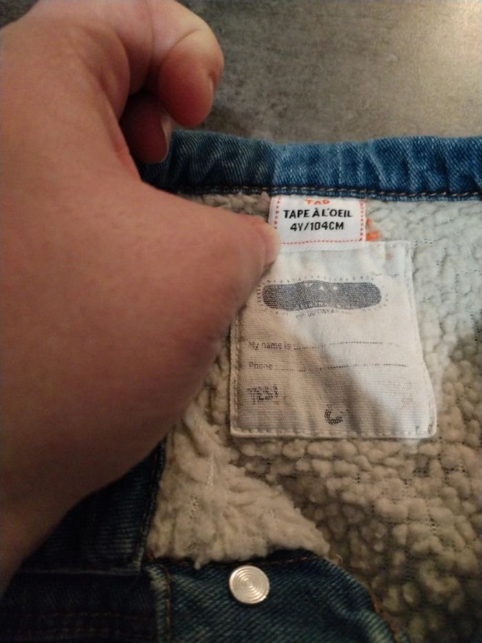 Veste en jean molletonnée 4 ans - photo numéro 3