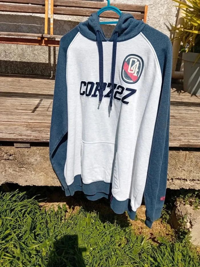 Sweat à capuche gris et bleu vintage Nike XL - photo numéro 2